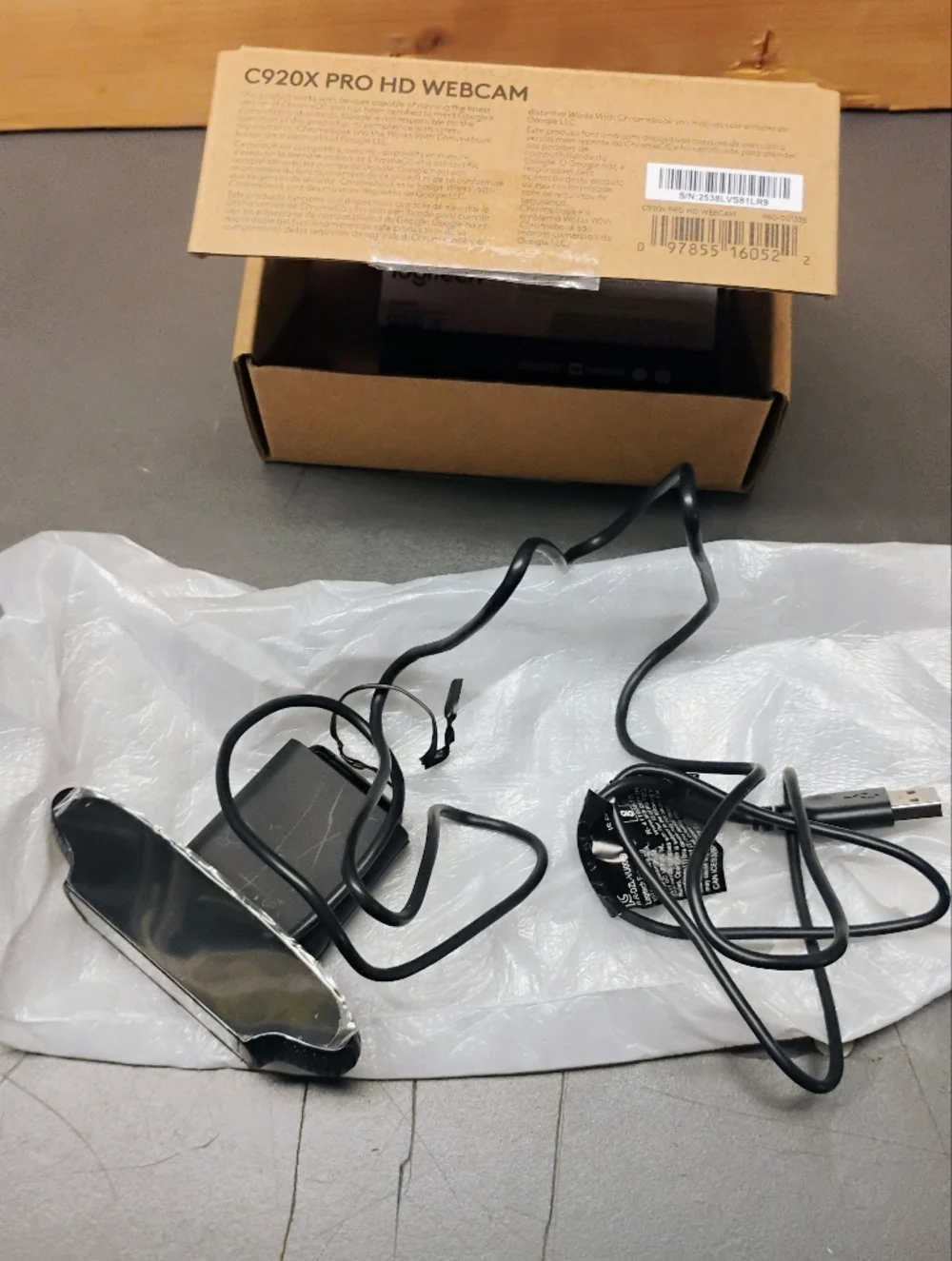Logitech C920X Pro HD Webcam Boxed Packaging - Brown